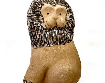 Göran andersson stoneware lion figurine, gustavsberg, 1960s