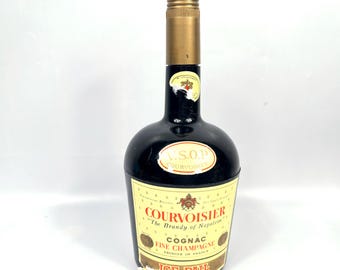 Vintage Courvoisier Cognac V.S.O.P. Ice Pail – 1970s French Barware, Advertising Bottle Ice Bucket