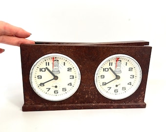 Vintage Tower Chess Clock – 1970s Dual Mechanical Timer by Stellan Persson, Copenhagen