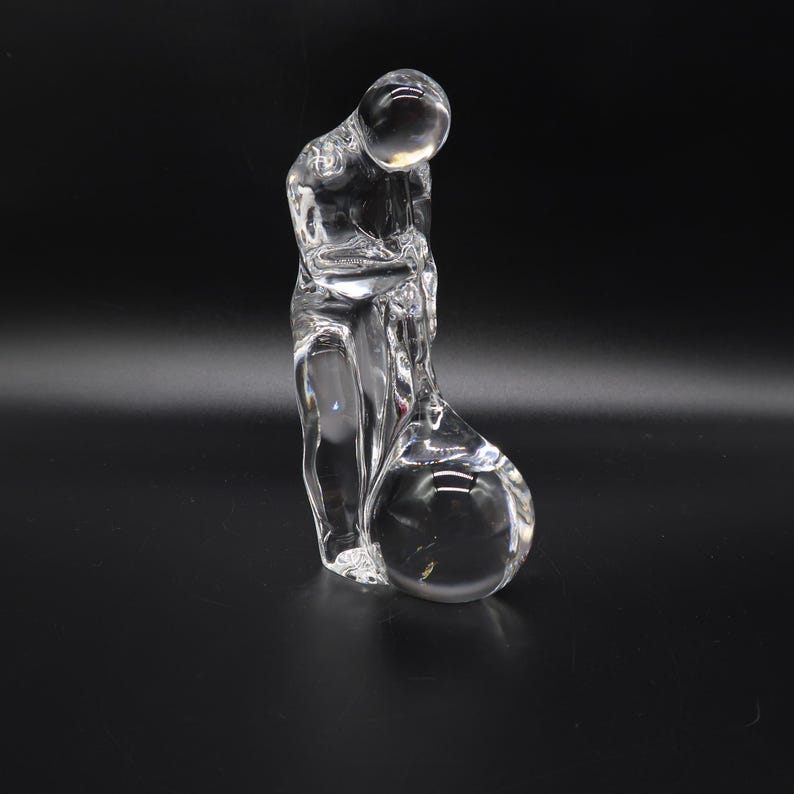 Swedish Art Glass Figurine, Orrefors Glassblower Sculpture by Olle Alberius image 3