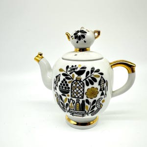 ヴィンテージのソ連磁器ティーポット：22金の民芸品、コレクター向けミニフィニアル 画像 7