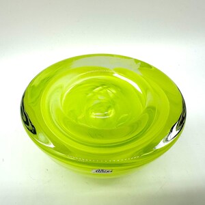 Kosta boda yellow glass candle holder bowl image 2
