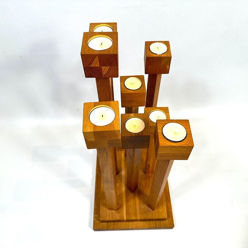 Scandinavian Floor Candle Holder, Wooden Candlestick Stand, Mid Century Decor image 8