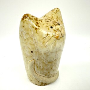 Vintage abstract cat sculpture, ceramic statue figurine by kayene image 6