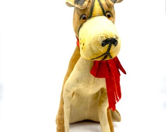 1920s Dog with Glass Eyes, Large Decorative Figure