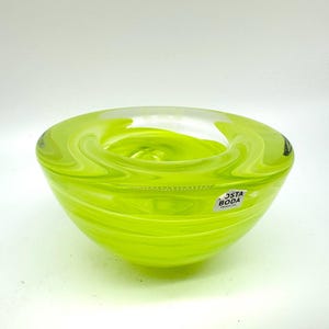 Kosta boda yellow glass candle holder bowl image 10