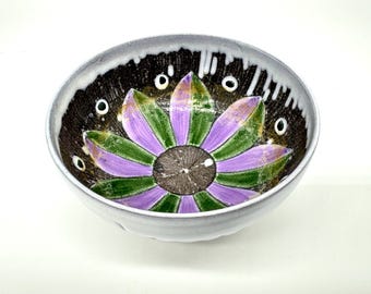 Vintage Laholm Art Pottery Bowl – Swedish 1970s