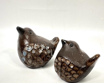 Vintage Swedish Pottery Birds by Bengt Wall – Handcrafted Ceramic Sculptures, Rustic figurines