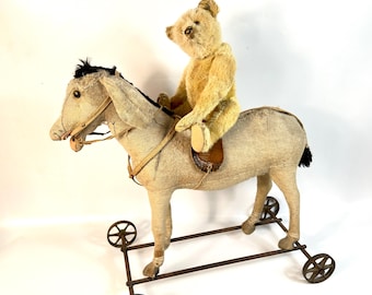 Antique Steiff Donkey on Wheels – Early 1900s Ride-On Pull Toy