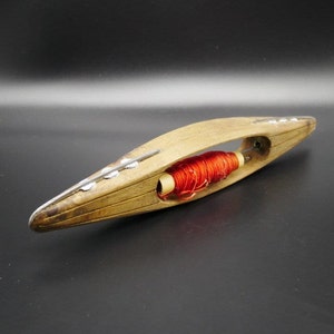 Vintage Hand Carved Wooden Boat Shuttle - Swedish Loom Bobbin