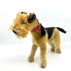 Steiff Wire Fox Terrier: Vintage Mohair Plush Dog with Collar