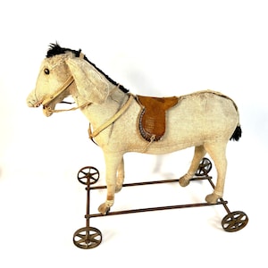 Steiff Donkey Pull Toy Antique German Ride On Animal c1910-1925