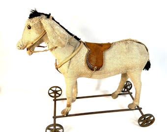 Steiff Donkey on Wheels, Early Pull Toy, c.1900–1910