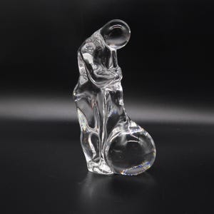 Swedish Art Glass Figurine, Orrefors Glassblower Sculpture by Olle Alberius image 2