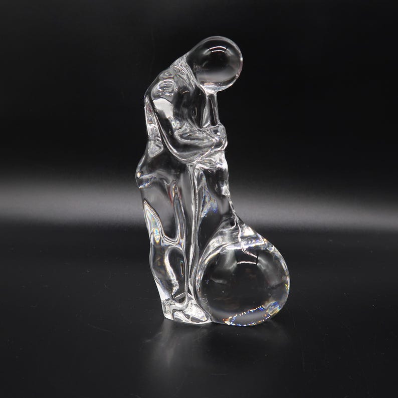 Swedish Art Glass Figurine, Orrefors Glassblower Sculpture by Olle Alberius image 2