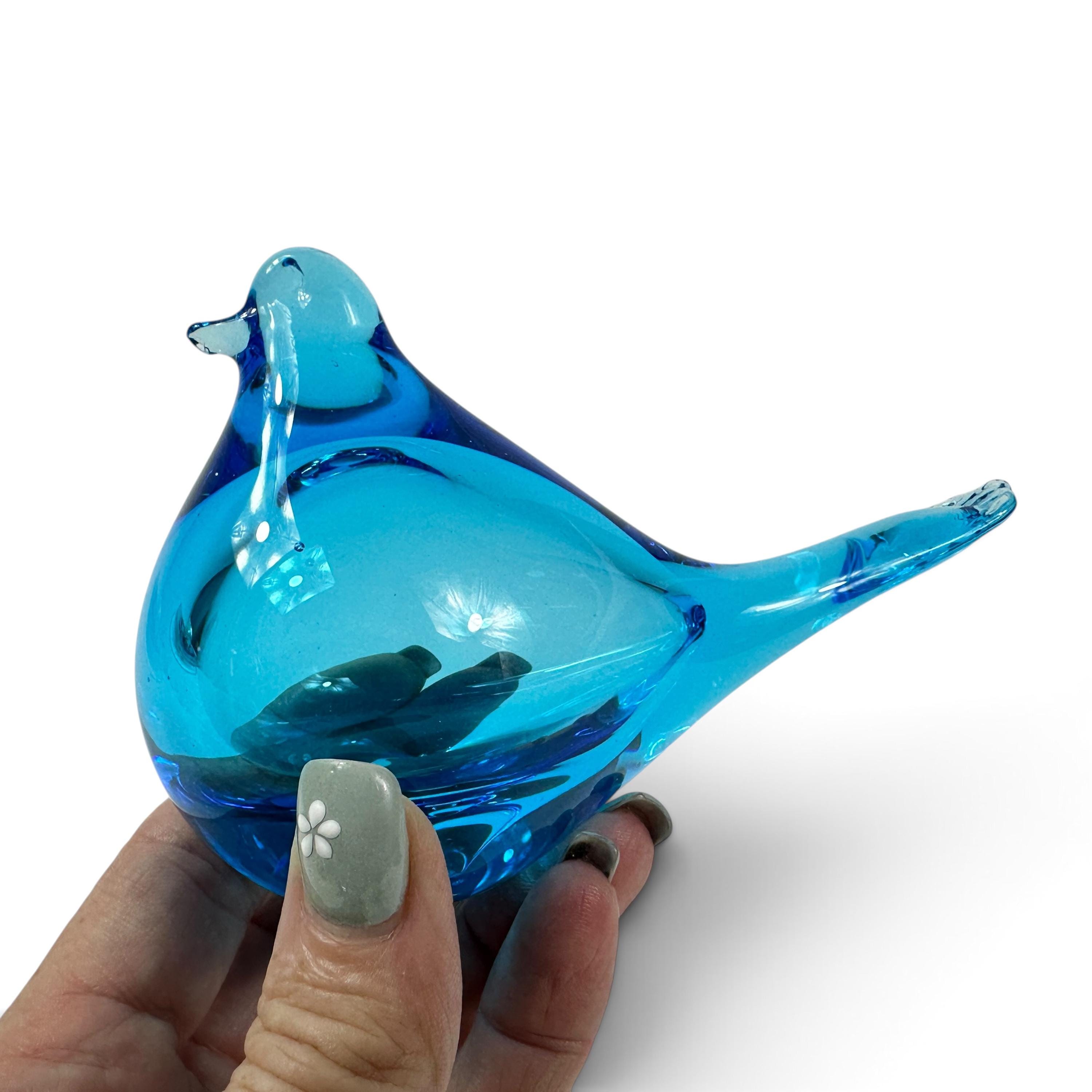 Blue Glass Bird 70s - Etsy