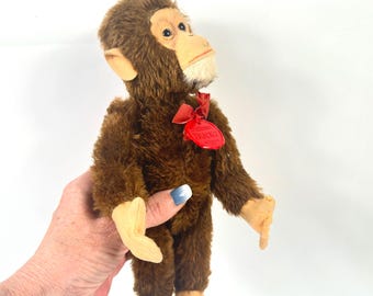 Schuco Monkey – Vintage 1950s Mechanical Yes No mohair toy