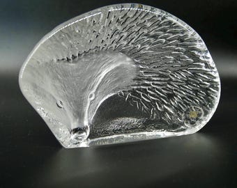 Vintage Glass Hedgehog by Mats Jonasson - Swedish 1970s