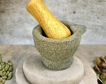 Vintage Stoneware Mortar and Pestle - Jamie Oliver Rustic Kitchen decor