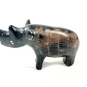 Soapstone Rhino – Vintage Hand-Carved African Safari Sculpture