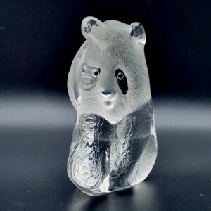 Art glass panda - wwf paperweight sculpture signed mats jonasson image 6