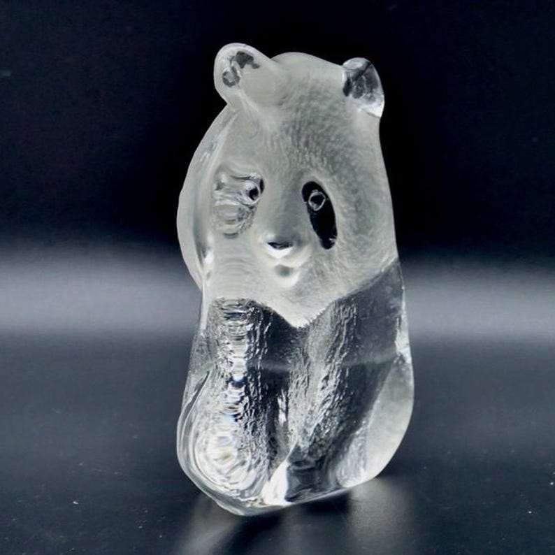 Art glass panda - wwf paperweight sculpture signed mats jonasson image 6