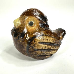 Skandinavischer Vintage Keramik Vogel von Willy Fischer – 1960er Jahre Ego Stengods Schweden Keramik Figur
