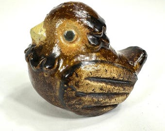 Scandinavian Vintage Ceramic Bird by Willy Fischer – 1960s Ego Stengods Sweden Pottery Figurine