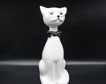 Guldkroken hjo ceramic cat, black & white figurine, original label