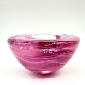 Kosta Boda Atoll Glass Bowl, Anna Ehrner Candle Holder, Swedish Decor image 1