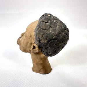 Vintage studio pottery head sculpture – signed kj ’59, hand-modelled clay figure image 5
