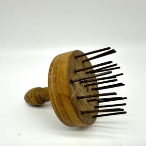 Wollkamm, Wollkamm, antik aus Holz, Skandinavisches Textilschmuck Bild 5