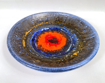 Scandinavian Art Pottery Bowl – Tilgmans Sweden – Mid-Century Modern Lava Glaze