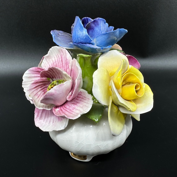Vintage Porcelain Flower Basket, Jon Anton English Bone China