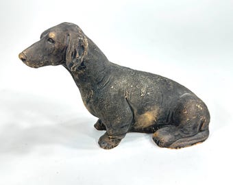 Vintage dog Figurine - Handmade Scandinavian Signed Pottery