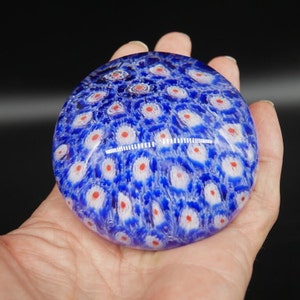 Murano-Style Millefiori Art-Glass Paperweight – Vintage Hand-Blown 1980s Swedish Crystal