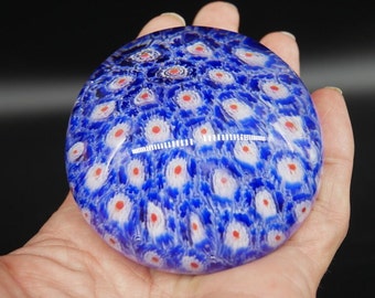 Murano-Style Millefiori Art-Glass Paperweight – Vintage Hand-Blown 1980s Swedish Crystal
