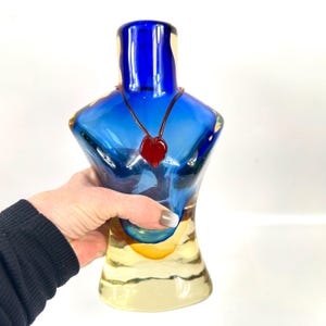 Female Torso Glass Vase, Scandinavian Design, Hand Blown Decor