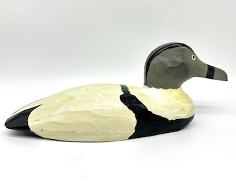Wood Duck Decoy Hand Carved Painted Eye 29 cm