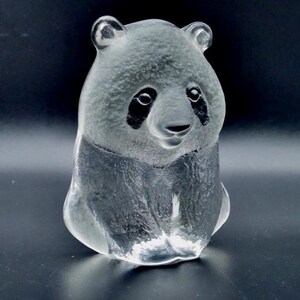 Art glass panda - wwf paperweight sculpture signed mats jonasson image 4