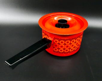 Arabia Finel Kehrä Enamel Saucepan: Raija Uosikkinen, 1970s
