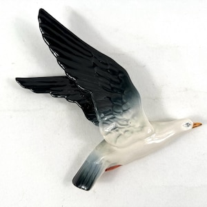 Beswick Seagull Wall Plaque 922/3, Vintage Flying Bird Ceramic, England Art Decor