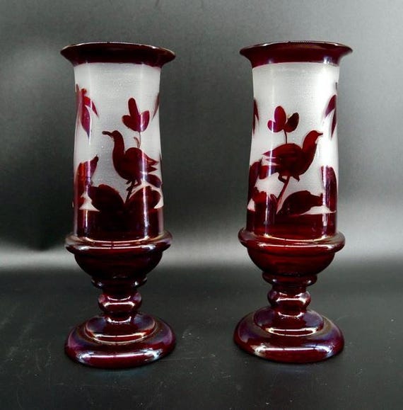 Bohemia ボヘミアガラス パネル花瓶　金彩 レリーフ フラワーベース Bohemia ボヘミアガラス パネル花瓶 金彩 レリーフ フラワーベース