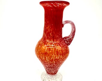 Vintage Scandinavian Miniature Red Glass Jug – Orrefors  Art Glass, Signed