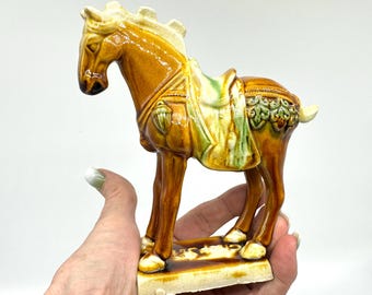 Chinese Sancai Horse – Vintage Tang-Style Ceramic Figurine