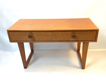 Danish Modern Teak Side Table – 1970s Scandinavian Console with Drawers, Mid-Century Design