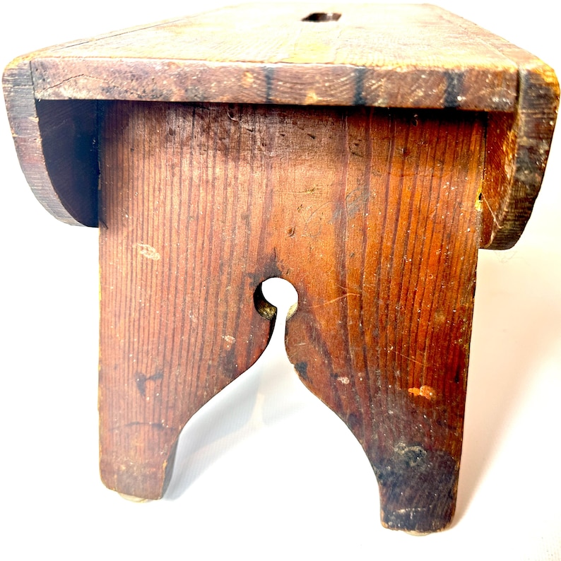 Antique Wooden Stool Rustic Swedish Folk Art Farmhouse Bench - Etsy