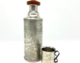 Pewter Flask & Cup Set – 1978 Signed Nordic Barware
