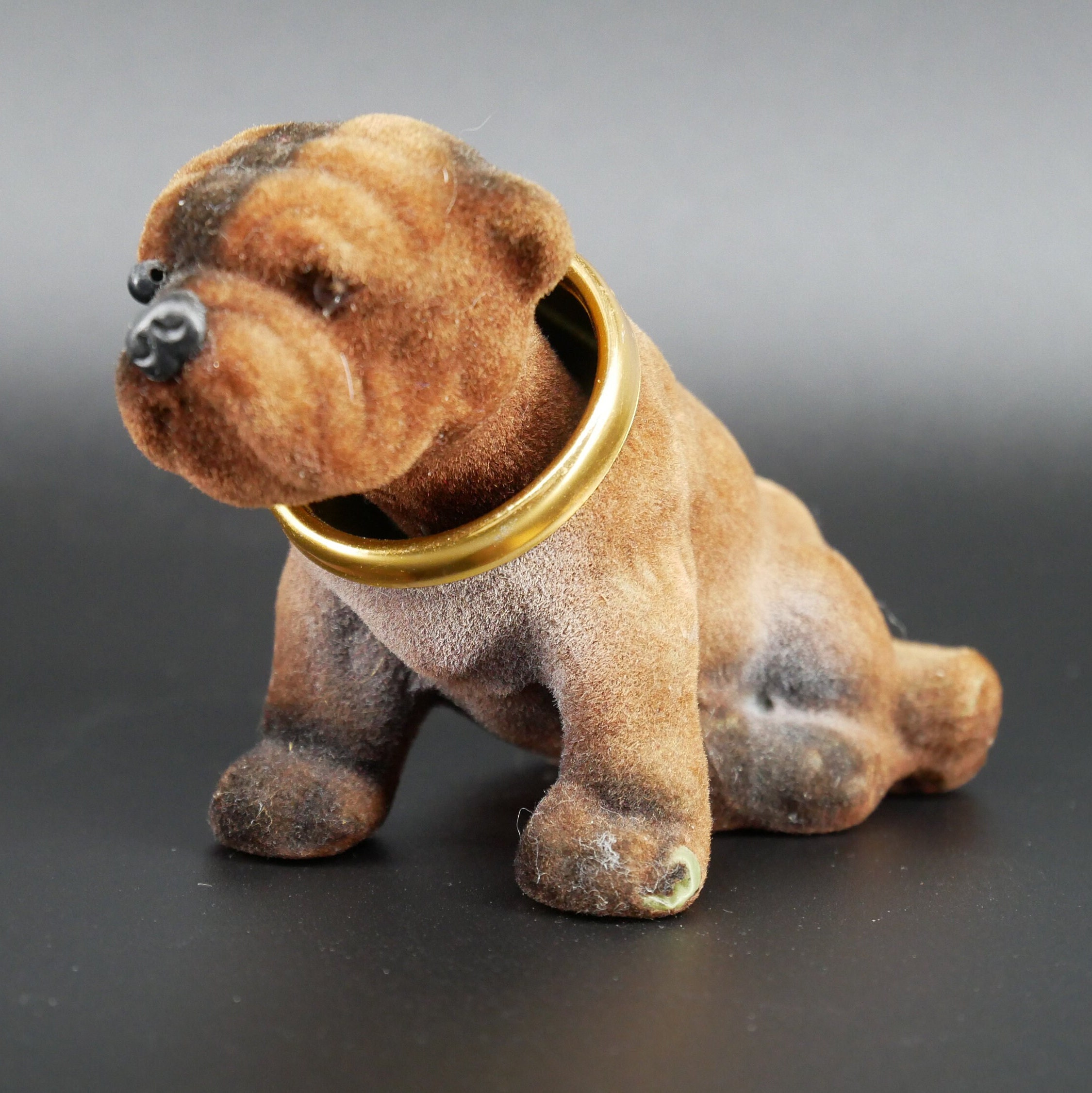Vintage 1960s Nodding Head Bulldog Figure - Collectible Bobble