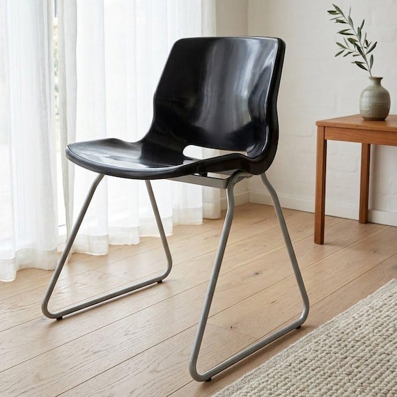 IKEA Snille Chair, Svante Schöblom Design, Black Plastic Seat